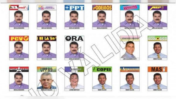 10 volte Nicolas Maduro nella scheda elettorale del Venezuela