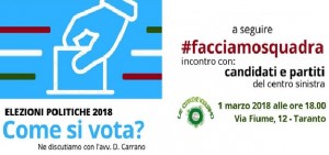 Taranto - Le Città che vogliamo organizza «Incontro come si vota»