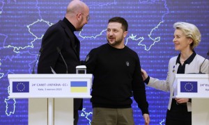 Michel, Zelensky e Von der Leyen a Kiev
