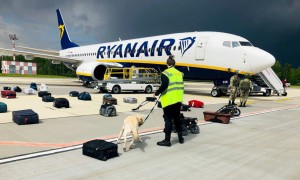 - Il 737 di Ryanair parcheggiato nell&#039;aeroporto di Minsk per i controlli dopo il finto allarme bomba usato per dirottare l&#039;aereo e arrestare l&#039;oppositore Roman Protasevich