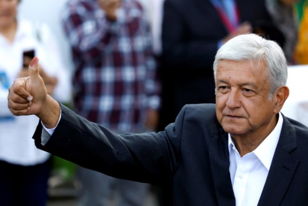 Andrés Manuel López Obrador, candidato de una coalición encabezada por el Movimiento Regeneración Nacional (Morena)