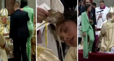 El Papa Francisco bautizó a una modelo venezolana durante la Vigilia Pascua