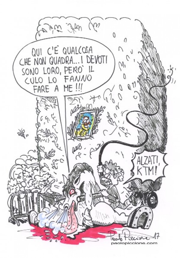 La “processione” di San Giuseppe e l’equino blasfemo...  Le vignette di Paolo Piccione