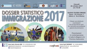 Verrà presentato il 26 ottobre in tutta Italia il Dossier Statistico Immigrazione 2017