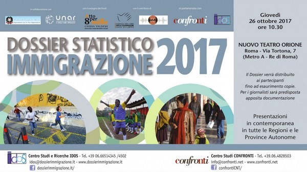 Verrà presentato il 26 ottobre in tutta Italia il Dossier Statistico Immigrazione 2017