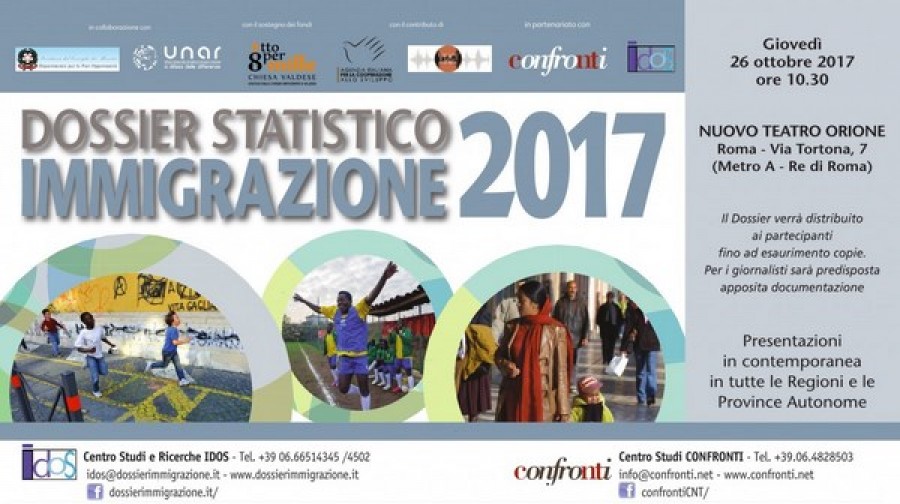 Verrà presentato il 26 ottobre in tutta Italia il Dossier Statistico Immigrazione 2017