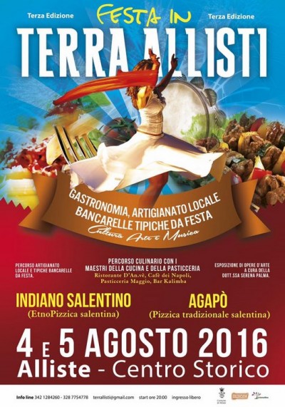 Alliste (Lecce) - Torna la “Festa in Terra Allisti” festa di cultura nel centro storico