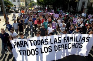 Marchas en México contra el matrimonio de personas del mismo sexo