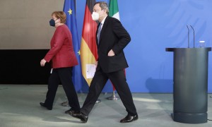 L&#039;ultimo pranzo informale tra Draghi e Merkel