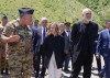 Giorgia Meloni e Edi Rama in visita agli hotspot in Albania