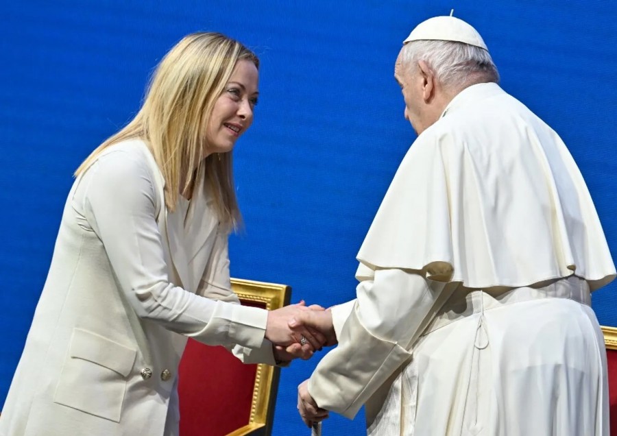 Giorgia Meloni e Papa Francesco