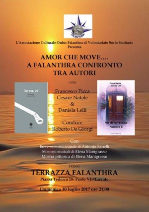 Taranto - Amor che move... autori a confronto sulla Terrazza Falanthra, con Cesare Natale, Daniela Lelli e Francesco Picca