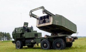 Un sistema di lancio missilistico statunitense Himars