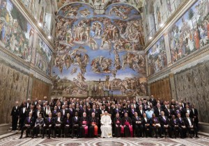 El papa Francisco con el cuerpo diplomático acreditado en el Vaticano