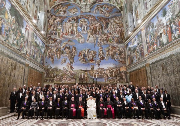 El papa Francisco con el cuerpo diplomático acreditado en el Vaticano