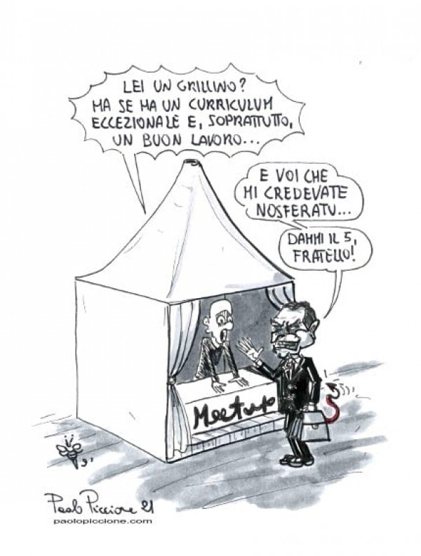 Da vampiro a grillino... il passo è Beppe!  ...le Vignette Satiriche di Paolo Piccione
