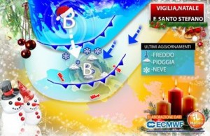 Natale con pioggia, neve e gelo: ecco dove