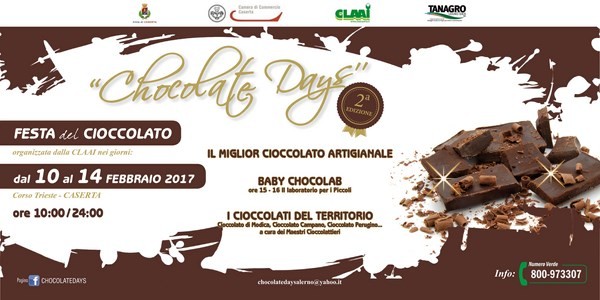 Caserta capitale del cioccolato. Al via chocolate days - 10-14 febbraio Corso Trieste