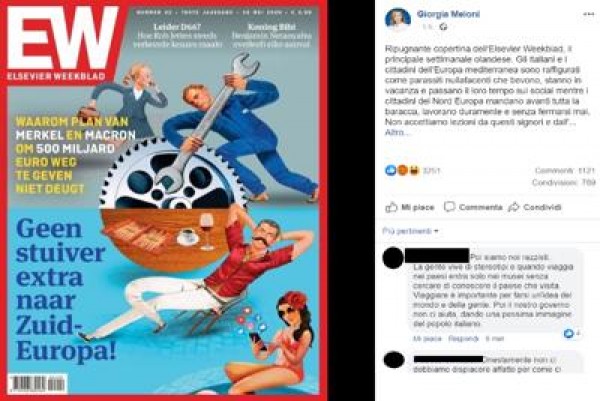 &quot;Italiani come parassiti&quot;, ira Meloni su settimanale olandese