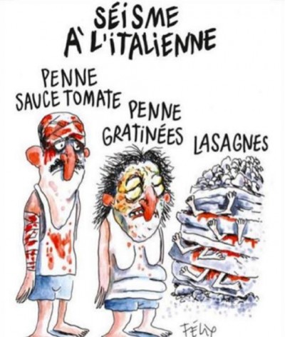&quot;Charlie Hebdo&quot; la viñeta alusiva al seísmo de agosto