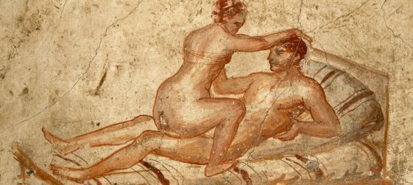  Pintura erótica de un fresco pompeyano