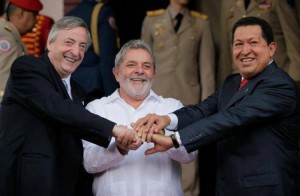 Socialismo del Siglo XXI: Néstor Krchner - Lula da Silva - Hugo Chavez 