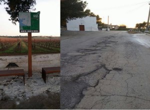 Lizzano/ Roccaforzata (Taranto) - Strada «Santuario Madonna della Camera» in degrado