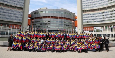 La Orquesta Nacional Juvenil de Venezuela y los integrantes del Coro Simón Bolívar - Fotos: cortesía FundaMusical Bolívar 