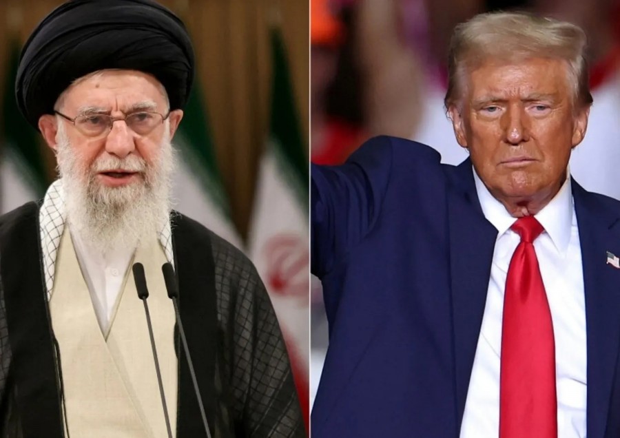  L&#039;Ayatollah Ali Khamenei (a sinistra), il presidente degli Stati Uniti Donald Trump (destra)