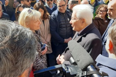 Il Presidente della Repubblica, Sergio Mattarella, in visita a Niscemi