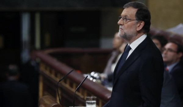 Mariano Rajoy durante su intervenci&oacute;n en el debate de su investidura