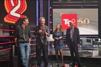 Fiorello alla conferenza stampa organizzata in via Asiago per presentare le iniziative dedicate ai 50 anni del Tg2