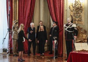 Giorgia Meloni al giuramento al Quirinale