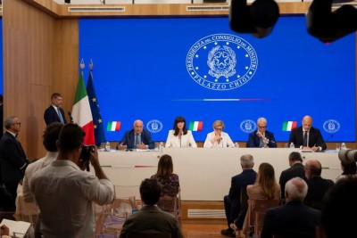 Palazzo Chigi - La conferenza stampa a Palazzo Chigi dopo il Cdm del 23 luglio 2026  (Foto a corredo articolo AGI)