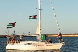 Uno de los barcos de la Flotilla rumbo a Gaza