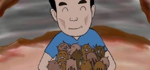 Il disegno di Jiraporn Luekaewma che ritrae l&#039;allenatore della squadra intrappolata nella grotta thailandese