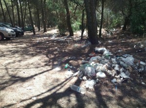 Massafra (Taranto) - Pineta di Marina di Ferrara ridotta a una discarica a cielo aperto