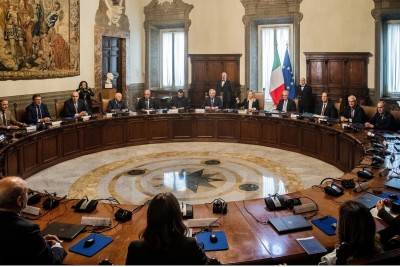 Foto Alessandro Serrano' / AGF - Riunione del Cdm presieduto da Giorgia Meloni  (Foto a corredo articolo AGI)
