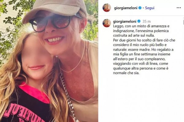  El posteo de la premier italiana en sus redes rechazando las críticas. 