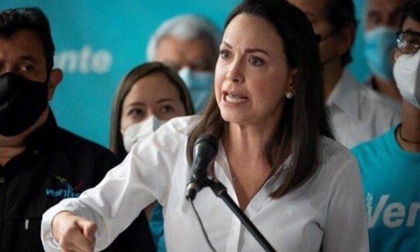 La leader del partito di opposizione Vente Venezuela, Mar&iacute;a Corina Machado
