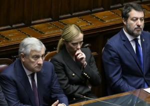 Antonio Tajani, Giorgia Meloni e Matteo Salvini 