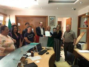 Fabio Valentini y  la vicec&oacute;nsul de Italia en Los Teques, Renata Mascitti