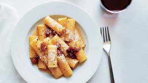La pasta Gricia, antiguo plato hist&oacute;rico de Rieti antes de la llegada del tomate que lo transforma en Amatriciana