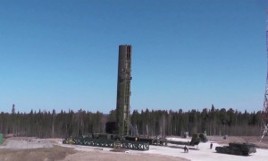 Il missile balistico Sarmat in una foto del 2018