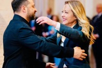 Palazzo Chigi - Meloni accoglie Zelensky nel cortile d'onore di Palazzo Chigi il 15 aprile 2026 