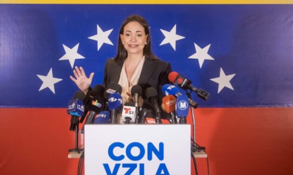 Mar&iacute;a Corina Machado, leader e candidata alla presidenza dell'opposizione venezuelana