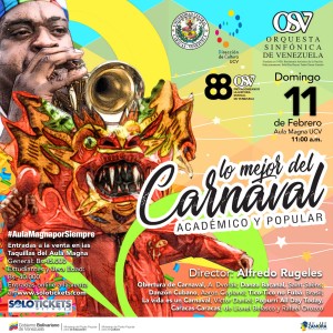 La Sinf&oacute;nica de Venezuela interpretar&aacute; lo mejor del Carnaval Acad&eacute;mico y Popular en el Aula Magna UCV