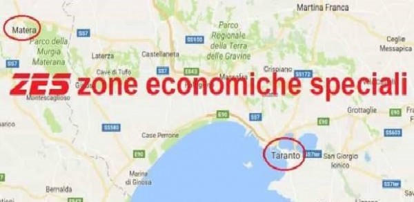 Grottaglie (Taranto) -  Zona economica speciale e viabilit&agrave; aeroportuale.