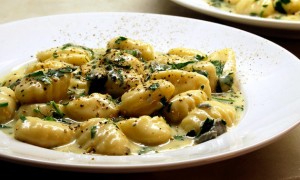 Gocchis con salsa Gorgonzola