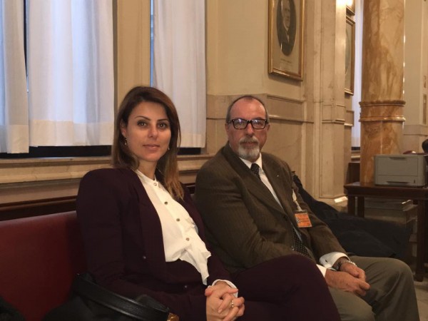 l'On Renata Bueno e Umberto Calabrese direttore di Agor&agrave; Magazine
